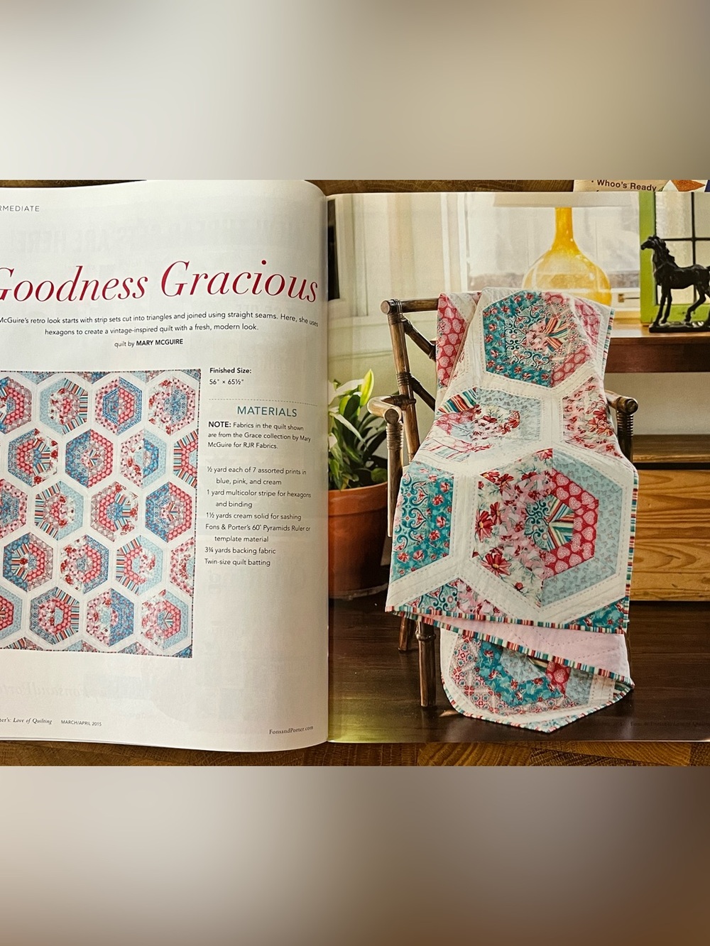 Set of 6 - Love of Quilting Magazines - 2015 Collection. - Picture 9 of 10